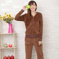 顶瓜瓜/顶呱呱天鹅绒多色运动卫衣家居服套装咖啡(175)DJJWC-T0001