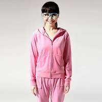 顶瓜瓜/顶呱呱天鹅绒多色运动卫衣家居服套装桃粉(160)DJJWC-T0001