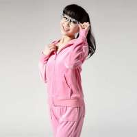 顶瓜瓜/顶呱呱天鹅绒多色运动卫衣家居服套装桃粉(175)DJJWC-T0001