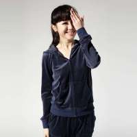 顶瓜瓜/顶呱呱天鹅绒多色运动卫衣家居服套装藏青(165)DJJWC-T0001