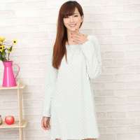 顶瓜瓜/顶呱呱睡衣女长袖睡裙春夏季家居服睡裙浅蓝色点点(165)DJJWC-T3005-Q