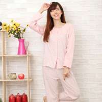 顶瓜瓜/顶呱呱女薄型纯棉睡衣开襟家居服粉色印花(170)DJJWC-T3004