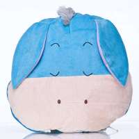 超柔短毛绒卡通靠垫毯(恢恢驴)