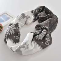 2011冬季最新款经典圣诞图案毛线脖套灰