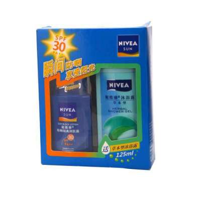 妮维雅防晒隔离润肤露SPF3075ml+125ml淋浴露