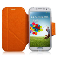摩米士（MOMAX）Smart Case皮纹保护套 三星Galaxy S4 I9500 橙色