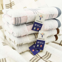 金号赤金无捻别致雅格方巾G6832w黄格(3条装)