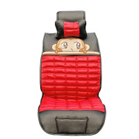 悠嘻猴 汽车坐垫 新款四季通用座垫 PU皮卡通车垫SJGTZ8件套 梦想款 红黑色