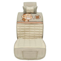 悠嘻猴 汽车坐垫 新款四季通用座垫 PU皮卡通车垫SJGTZ8件套 囧款 灰色