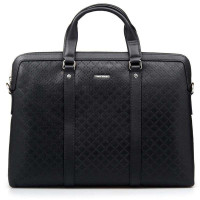 卓凡尼·华伦天奴商务休闲系列全头层牛皮菱形压花软皮多功能公文包男士110461110黑