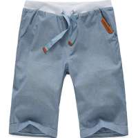 笛凡/DF 男装时尚休闲短裤潮流五分裤XD8606(蓝色/XXL)