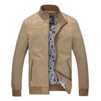 笛凡/DF 男装时尚休闲全棉外套潮流夹克J1317(卡其色/L)