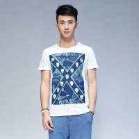 唐狮 男前胸骷髅循环印花圆领Tee恤613211022409(漂白XL)