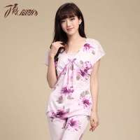 顶瓜瓜/顶呱呱女式天香雅韵家居服套装浅粉色印花(175)DJJWX-T3022