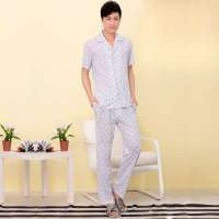 顶瓜瓜/顶呱呱男式短袖睡衣套装家居服白底印花(180)DJJMX-T0026