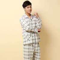 顶瓜瓜/顶呱呱男式蓝调方格套装家居服套装蓝色(180)DJJMC-86046