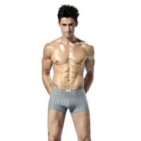 七匹狼SEPTWOLVES男士内裤中腰平角裤2条装灰蓝麻灰(XL)03421