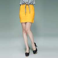 唐狮 女素色针织短裙613222101405（中黄M）