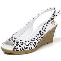 FUGUINIAO富贵鸟坡跟鱼嘴凉鞋N129761KF卡其灰34