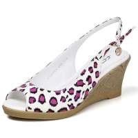 FUGUINIAO富贵鸟坡跟鱼嘴凉鞋N129761KF紫红34