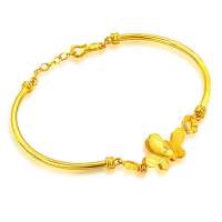 潮宏基正品 足金婚庆系列-蝴蝶之恋 黄金/足金手链/手镯/手环