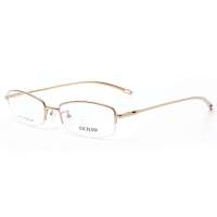 亿超眼镜框纯钛半款近视眼镜架男款眼镜框9816 金色
