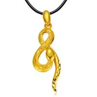 金叶珠宝定价千足金吊坠 酷小蛇
