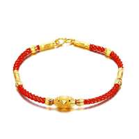 金叶珠宝定价千足金手链 转运珠手链