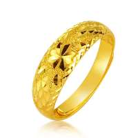金叶珠宝定价千足金戒指 花符戒