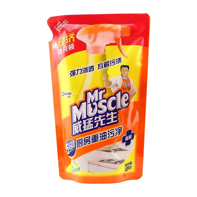 威猛先生 厨房重油污净 (柠檬) 双包装(袋装) 500g+420g 油污净 油污清洁剂