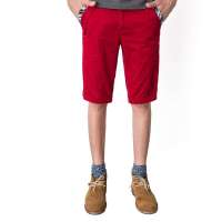 SPORTICA斯波帝卡 男装纯色直筒纯棉休闲短裤412679(枣红色/28)