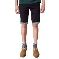 SPORTICA斯波帝卡 男装简约直筒纯棉休闲短裤412682(黑色/33)