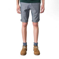 SPORTICA斯波帝卡 男装复古清爽全棉休闲短裤412560(蓝灰色/35)