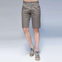 唐狮 男衬格子面料休闲中裤613212092415(浅灰29)