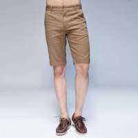 唐狮 男衬格子面料休闲中裤613212092415(深卡其31)