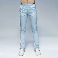 唐狮 男腰头织带修身小脚休闲长裤613212093401(冰蓝29)