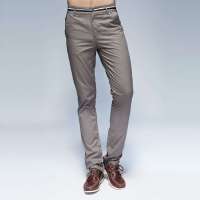 唐狮 男腰里衬织带修身直筒休闲长裤613212093408(浅灰31)