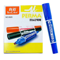 真彩(TrueColor)记号笔0625 斧型+圆笔头蓝色(12支装)