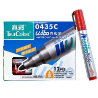 真彩(TrueColor)白板笔圆笔头0435C红色(12支装)