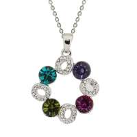 禾场 奥地利进口水晶 环环相连 简约高贵项链