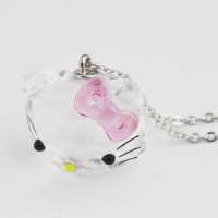 禾场 奥地利进口水晶 hello kitty 透明 时尚可爱项链