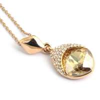 禾场 奥地利进口水晶 安静聆听黄色水晶项链