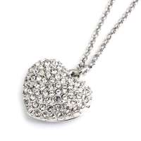 禾场 奥地利进口水晶 心形 满钻气质项链