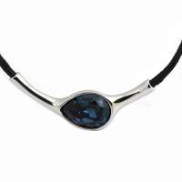 禾场 奥地利进口水晶 魅惑之眼蓝色项链