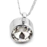 禾场 奥地利进口水晶 天使之眼圆形白色水晶项链