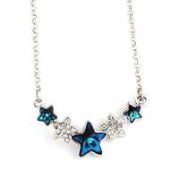 禾场 奥地利进口水晶 爱恋星空 深蓝色水晶项链