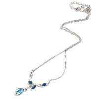 禾场 奥地利进口水晶 蓝色枝桠 优雅奢华项链
