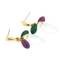 禾场 奥地利进口水晶 透心亮 白色水晶耳钉