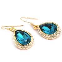 禾场 奥地利进口水晶 人鱼之伤 时尚奢华气质耳钉