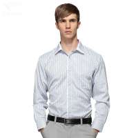 HODO红豆相思鸟男装男士直筒淡雅格子正装衬衫HDXC13113(G19绿格42)